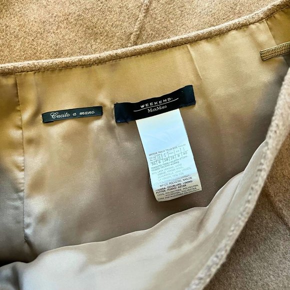 Max Mara Weekend Maesa Virgin Wool Camel Tan Skirt | Cucito a Mano - Picture 3 of 5